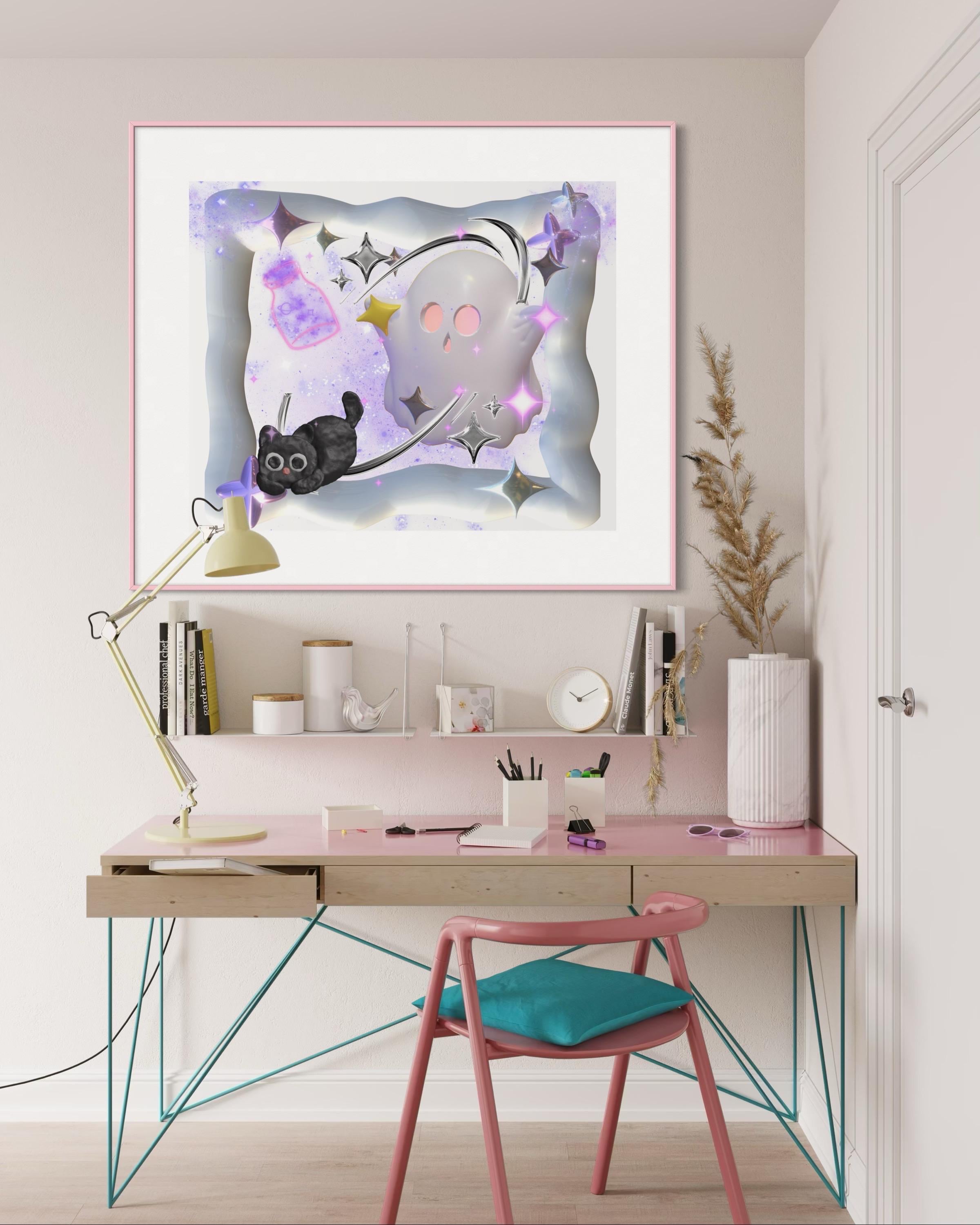 Y2K Halloween Ghost Black Cat Potion PNG Clipart | Cricut Instant Download