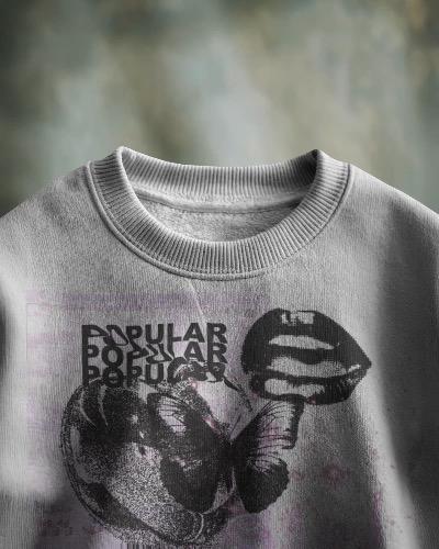 Popular Girl Butterfly Glitch Art ♡ Y2K Digital Print (Instant Vibe!)