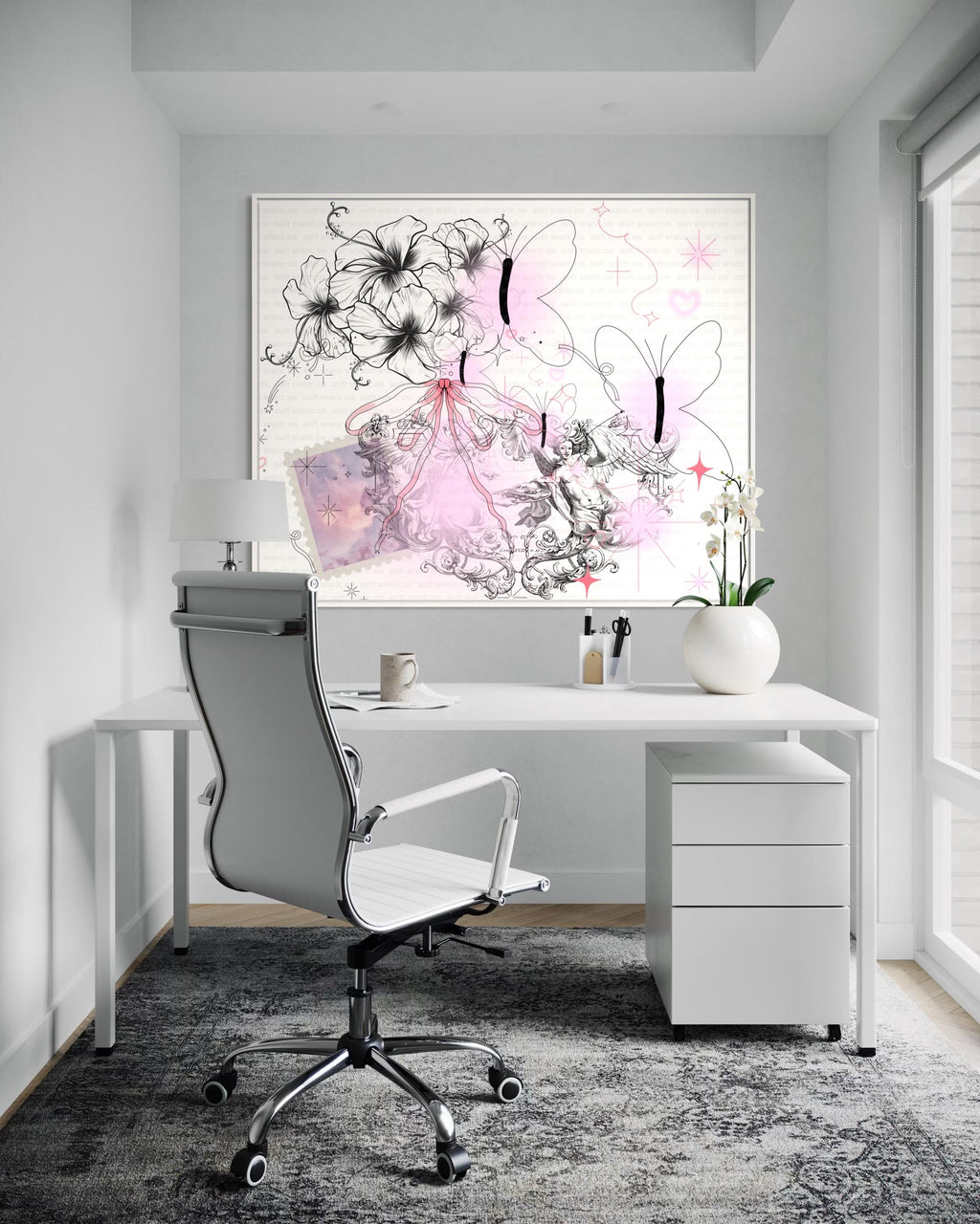 Whimsical Butterfly & Floral Art ♡ Instant Digital Print (Flutter & Bloom!)