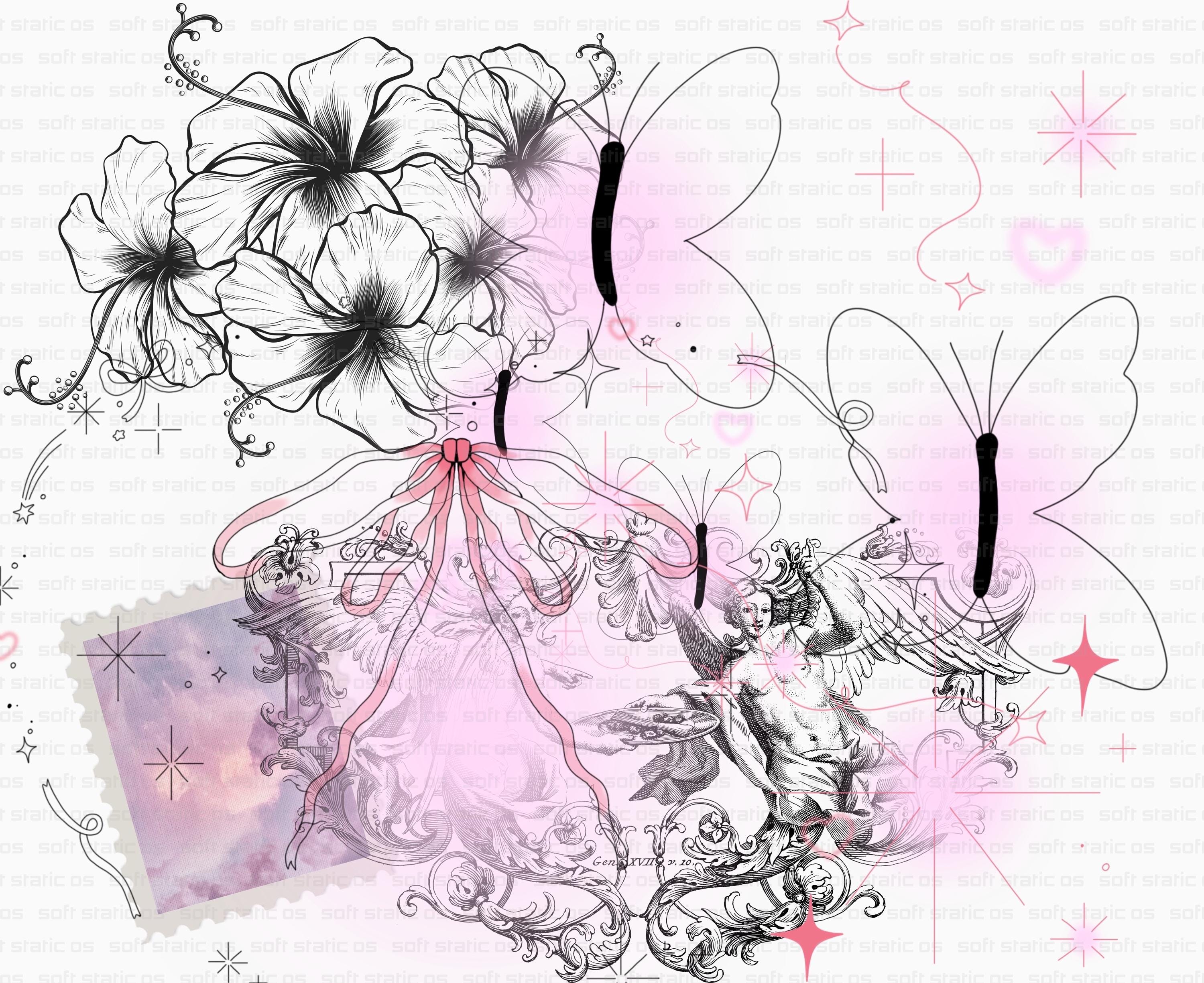 Whimsical Butterfly & Floral Art ♡ Instant Digital Print (Flutter & Bloom!)