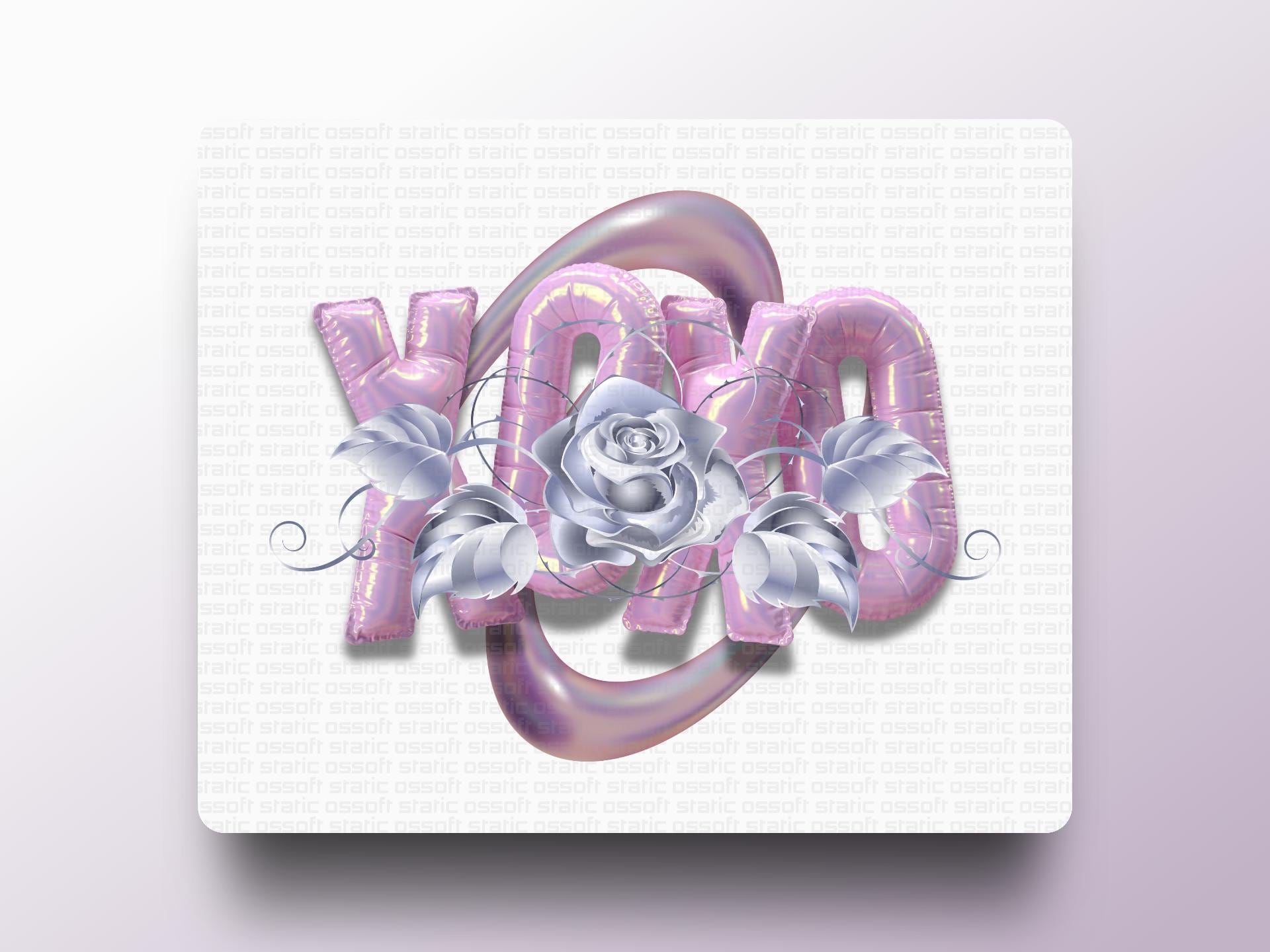 Iridescent XOXO Digital Wall Art | Metallic Rose Love Printable | Commercial Use License