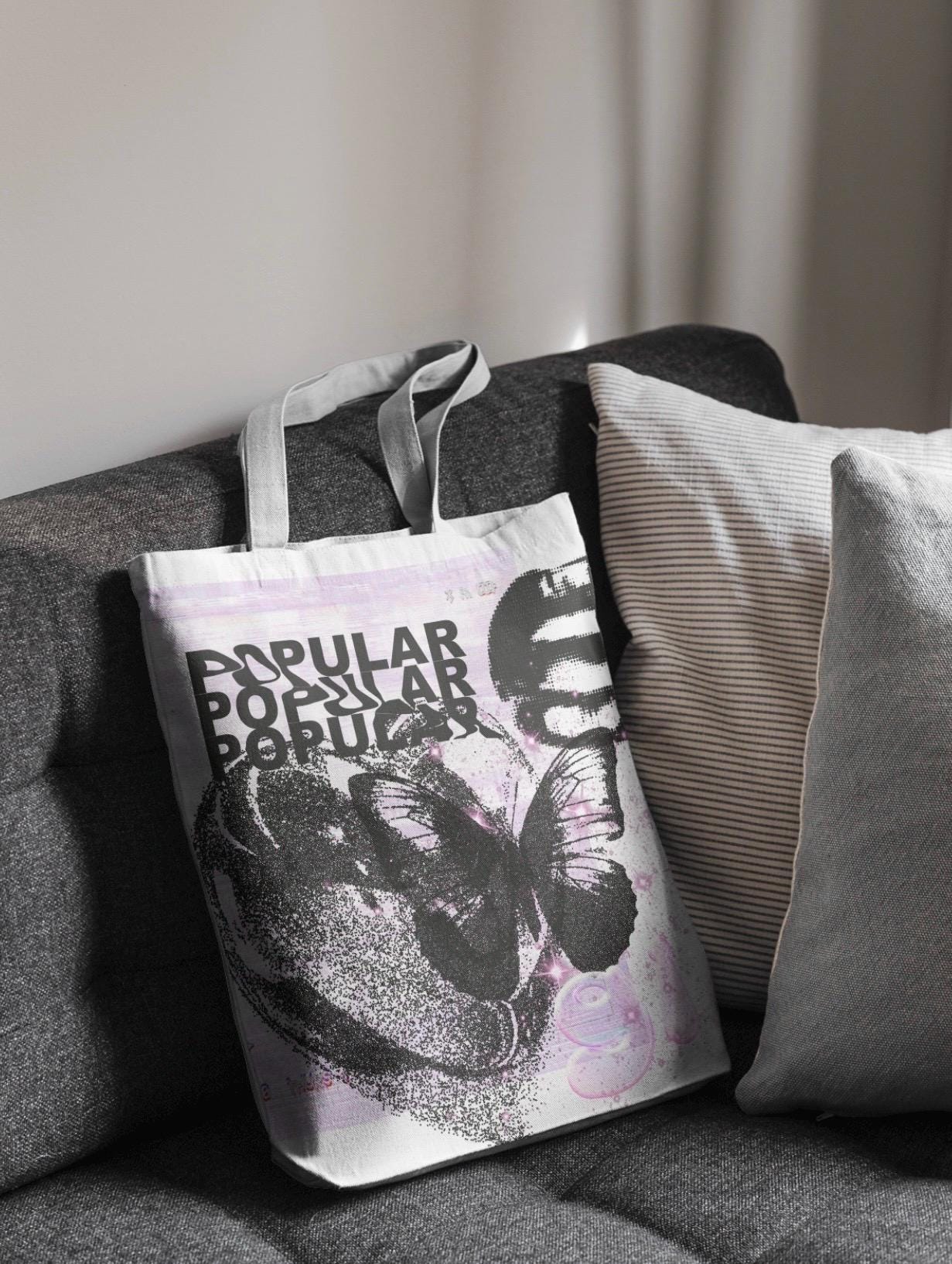 Popular Girl Butterfly Glitch Art ♡ Y2K Digital Print (Instant Vibe!)