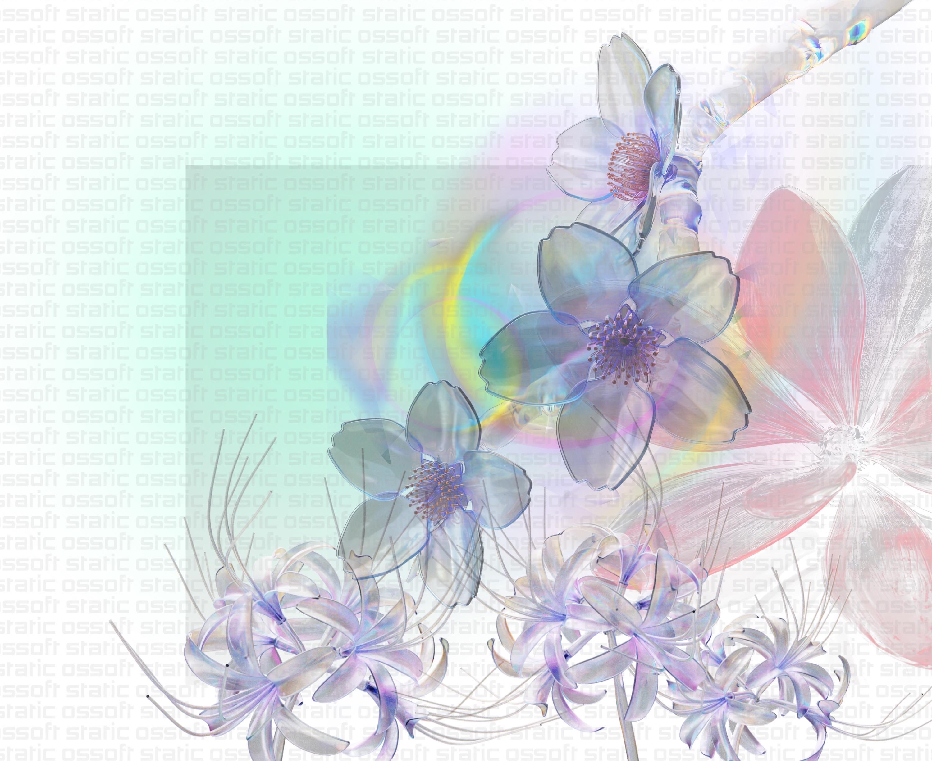 Iridescent Floral Abstract Art ♡ Glass Flower Digital Print (Instant Magic!)