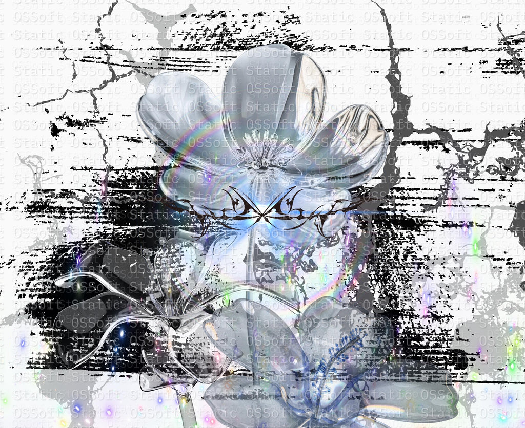 Iridescent Crystal Flower Art ♡ Abstract Digital Wall Print (Instant Glow!) Instant Download