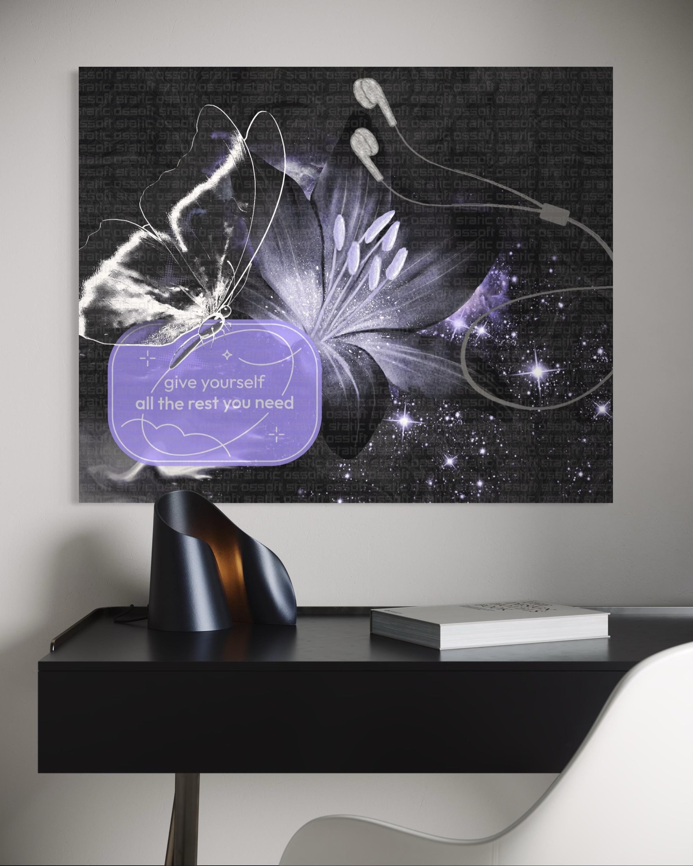 Cosmic Flower Digital Art | Instant Download Space Nature Print Ready | Commercial Use License