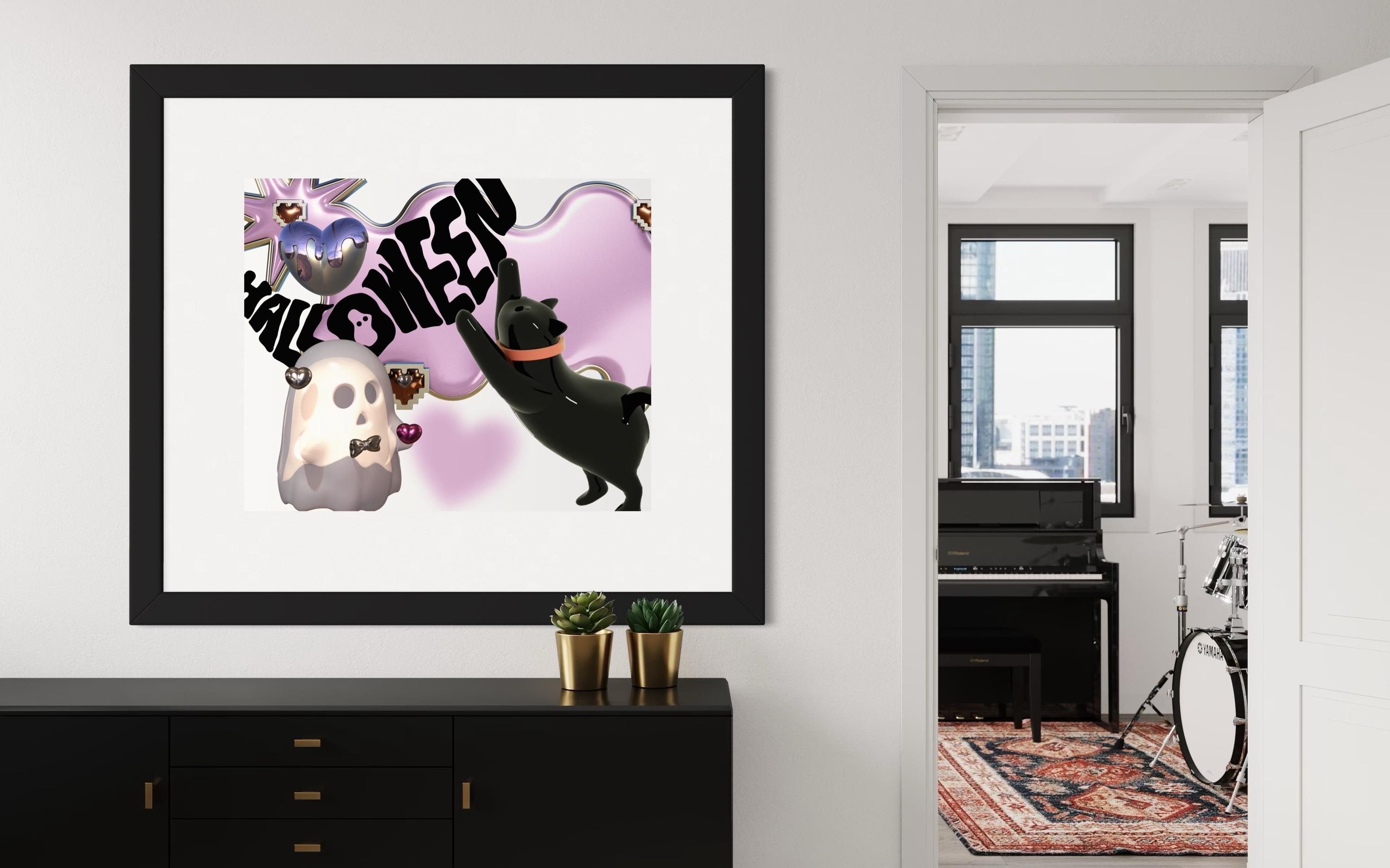 Y2K Kawaii Halloween Ghost Boo Cat PNG Bundle ♡ 3D Download 2025